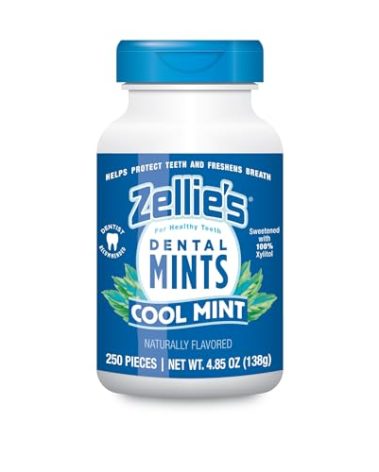 Zellie's | 100% Xylitol Cool Mint Breath Mints | No Aspartame, Gluten Free, Vegan & Kosher (250 Count - Pack of 1)