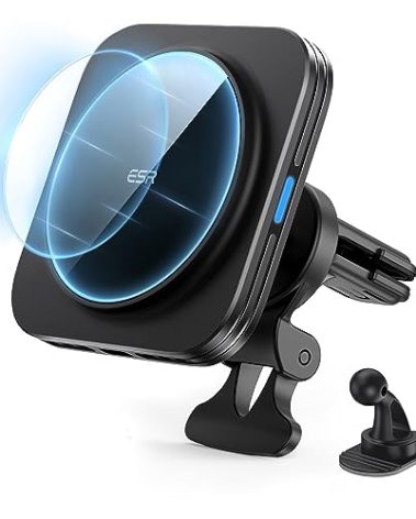 ESR for MagSafe Car Mount Charger, 15W Magnetic Wireless Car Charger, Compatible with MagSafe Car Charger,Air Vent Dashboard Phone Holder Mount for iPhone 16 15 14 13 12, Galaxy S25, Fast Charging