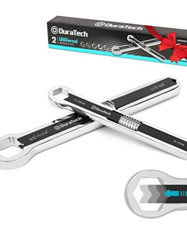 DURATECH Universal Wrench Set, Adjustable Wrench Set, SAE & Metric, 8-inch&10-inch, 44 sizes in 2 Piece, Drop Forged, ANSI standard