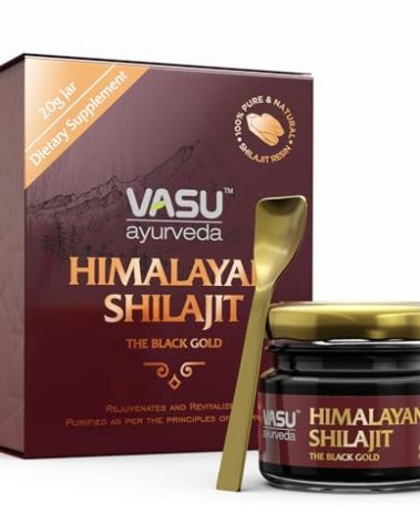 VASU Ayurveda Himalayan Shilajit Resin 400mg – Lab Tested Natural Energy Booster with Fulvic Acid & 85+ Trace Minerals – Pure Shilajit for Men & Women – 50 Days Supply for Strength & Stamina (1-Pack)