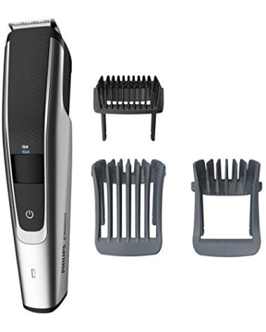 Norelco Philips Beard Trimmer and Hair Clipper Series 5500, Electric, Cordless, one Pass Beard Trimmer and Hair Clipper with Washable Feature for Easy Clean - No Blade Oil Needed - BT5511/49