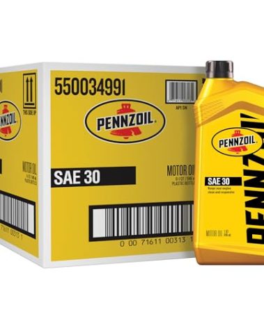 Pennzoil Motor Oil SAE 30 Motor Oil, 1 Quart (6 Pack)