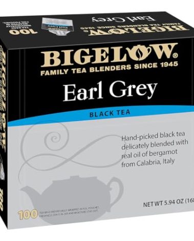 Bigelow Tea Earl Grey Black Tea, Caffeinated Tea, 100 Count Box (Pack of 1)