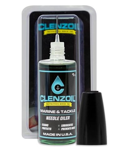 Clenzoil Marine & Tackle - Fishing Gear Oil Lubricant - for Fishing Reels, Boat Motors, Downriggers & More - Easy Oil Applicator - 1 oz Needle Oiler