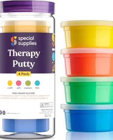 Special Supplies Therapy Putty for Teens and Adults - Resistive Hand Exercise Stress Relief Therapy Putty Kit, Set of 4 Strengths, Three Ounces of Each Putty (Primary Colors)