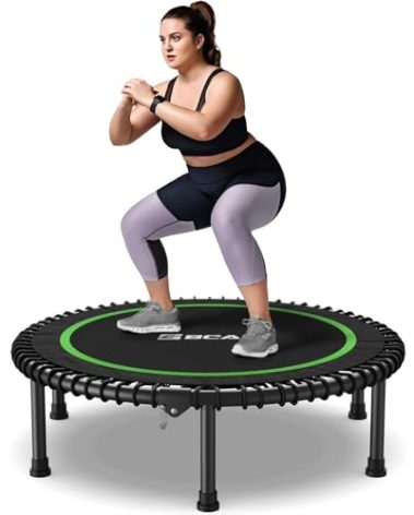 BCAN 40" Adult Fitness Trampoline with Durable Bungees, Stable & Quiet Exercise Rebounder,Great Mini Trampoline for Indoor/Garden Workout - Green
