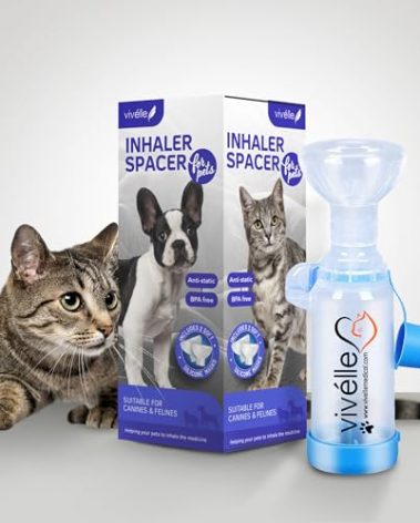 Vivelle Handheld Inhaler Spacer with 2 Masks for Cats and Small Dogs Inhaler Spacer for MDI