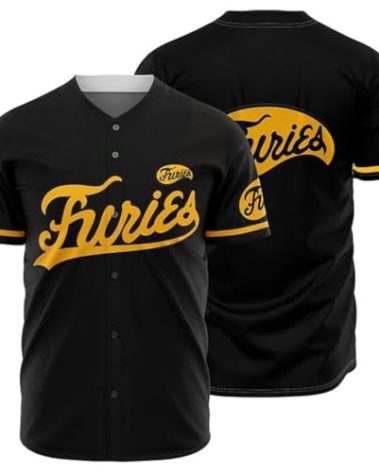 KUYBOBCEL Men's The Furies Baseball Movie Jersey Shirts Costume Stitched, Black L