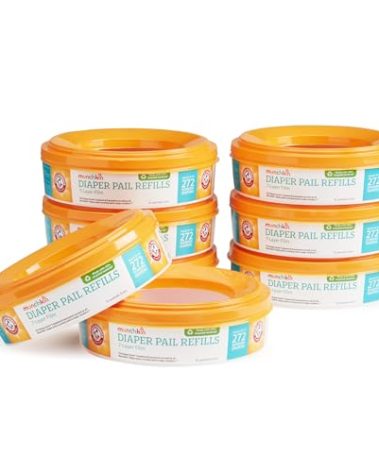 Munchkin® Arm & Hammer Diaper Pail Refill Rings, Holds up to 2,176 Newborn Diapers, 8 Pack