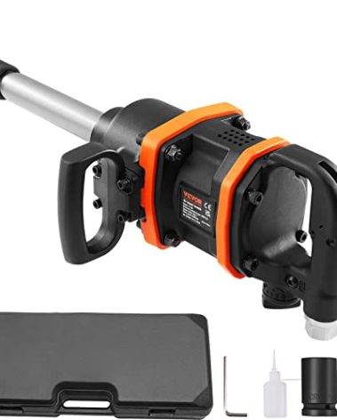 VEVOR 1 Inch Air Impact Wrench, Up to 3160 ft-lbs High Reverse Torque Output 1" Pneumatic Impact Gun w/ 8 Inch Extended Anvil & Carrying Case for Heavy Duty Repairs and Maintenance