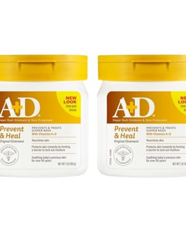 A+D Original Diaper Rash Ointment, 1 Pound Jar Pack of 2
