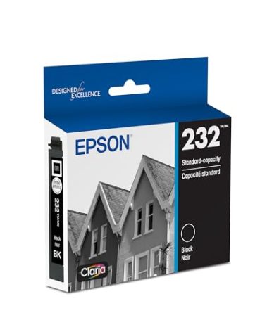 EPSON 232 Claria Ink Standard Capacity Black Cartridge (T232120-S) Works with WorkForce WF-2930, WF-2950, Expression XP-4200, XP-4205