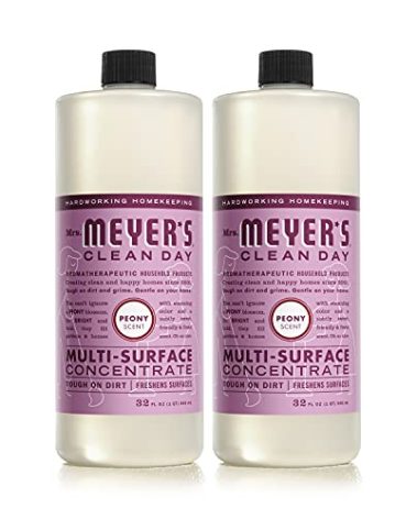 MRS. MEYER'S CLEAN DAY Multi-Surface Cleaner Concentrate, Use to Clean Floors, Tile, Counters, Peony, 32 fl. oz - Pack of 2