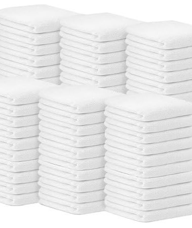 Avalon Towels Terry Bar Mop Towels (Value Pack of 60) Size 14"x17" – Absorbent and Durable, Multipurpose Cleaning Rags, Cotton Cleaning Cloths, Terry Cloth Rags, Reusable Shop Rag (White)