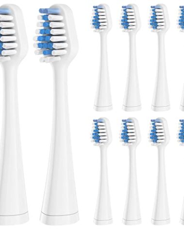 Harobey Replacement Toothbrush Heads for Waterpik Complete Care 5.0/9.0 Tooth Brush, and for AquaSonic Duo Series and Home Dental Center Electric Toothbrush, 10 Count, White