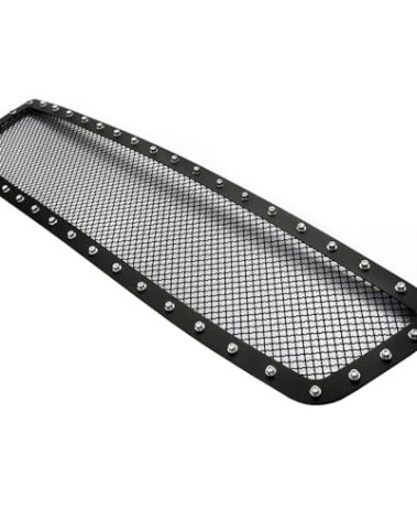 APS Compatible with GMC Sierra 1500 2003-2006 Logo Covered Main Upper Stainless Steel Black Mesh Rivet Studs Front Grill Grille Insert S18-H6515LG