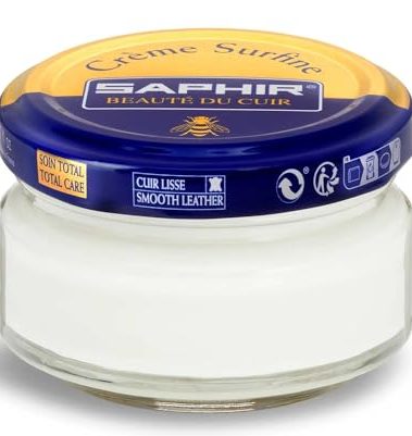 SAPHIR BLEU Surfine Pommadier Shoe Polish - Beeswax Cream for Leather Products - White
