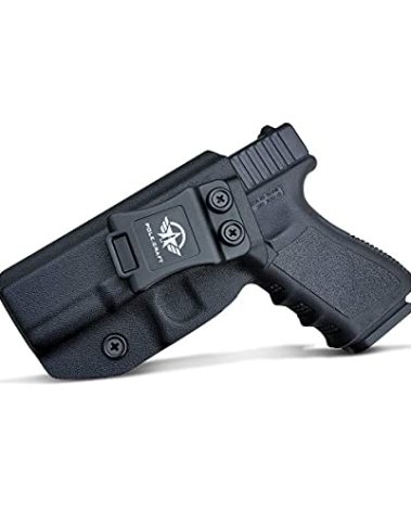 POLE.CRAFT IWB Kydex Holster Fit: Glock 19 19X 25 44 45 (Gen 1 2 3 4 5) & Glock 23 32 (Gen 3 4) - Inside Waistband Carry for G19 G19x G23 G25 G32 G44 G45 (Black, Left)