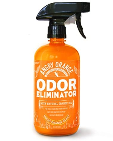 ANGRY ORANGE Pet Odor Eliminator for Dog and Cat Urine, Carpet Stains, and Strong Smells – Citrus Cleaner with Natural Orange Oil – 24 oz