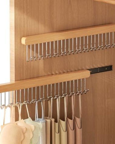 2 pack 16.2 inch valet rods for closets,bra hanger,belt rack for closet slide out, extendable and pull-out wardrobe pole for hanging clothes, wardrobe pole with metal hooks,closet rod extender