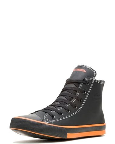Harley-Davidson Men's Nathan Leather Motorcycle Casual Sneaker Vulcanized, Black, 8
