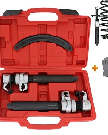 ReluxGo Coil Spring Compressor Tool Automotive 2 pcs Heavy Duty Macpherson Strut Spring Compressor Set with Safety Bracket for Car Truck ATV UTV, 2200 LB Capacity, Coil Spring Compression Tool