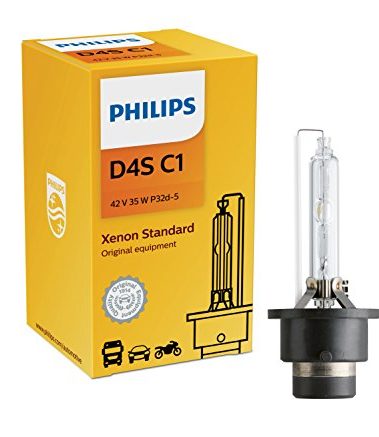 Philips Automotive Lighting D4S Authentic Xenon HID Headlight Bulb with 4200K Intense White Light, Fits Select High Beam and Low Beam Positions, 1 Pack