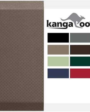KANGAROO Thick Ergonomic Anti Fatigue Mats for Kitchen Floor, Cushioned Standing Office Desk Mat, Waterproof Scratch Resistant Topside, Supportive All Day Comfort Padded Foam Rugs, 17x24, Cappuccino