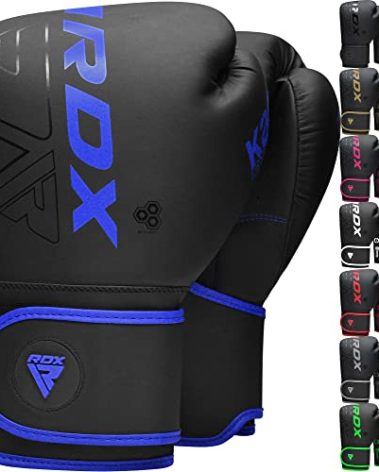 RDX Kids Boxing Gloves Sparring and Muay Thai Maya Hide Leather, Kara Patent Pending Junior Training Mitt for Kickboxing, Punching Bag, Focus Pads, MMA, Thai Pad, Double End Ball Punching Gloves