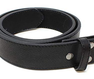 BC Belts Leather Belt Strap with Vintage Distressed Texture 1.5" Wide with Snaps (Black-M)