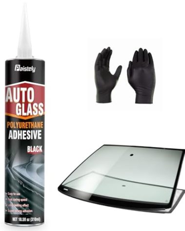 Windshield Sealant Black 310ml, Fast Cure Windshield Adhesive, High Strength Polyurethane Sealant, Suitable for Vehicles and RV