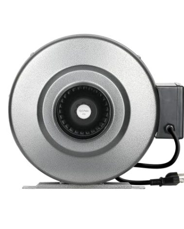 iPower GLFANXINLINE4 4 Inch 190 CFM Inline Duct Ventilation Fan HVAC Exhaust Blower for Grow Tent, Grounded Power Cord, Silver