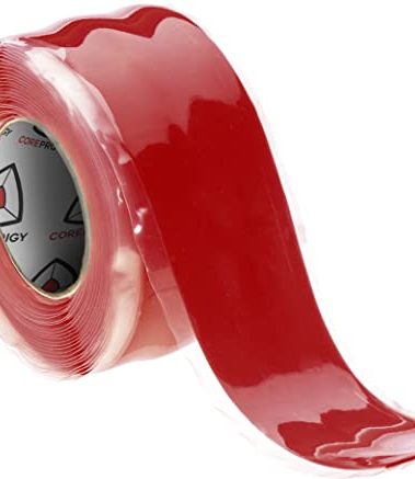 Core Prodigy Fusion Grip Tape - Silicone Rubber Wrap for Pull Up Bars, Barbells, Dumbbells, Sports and Gym Equipment, and Tools (10 Foot, Red)