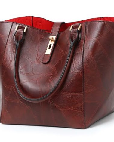 sqlp Large Work Tote Bag for Women Designer Purses and Handbags Big Bucket bags Womens Travel Shoulder Bag Brown Patterned