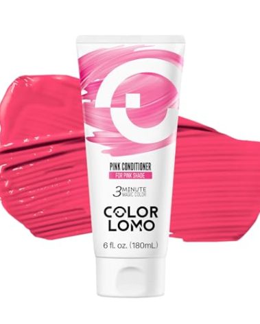 COLORLOMO Semi Permanent Hair Color - 6 oz Color Depositing Conditioner with Shea Butter & Almond Oil - Color Conditioner Depositing Hair Mask for Bleached Hair- Vegan & Sulfate Free - Pink