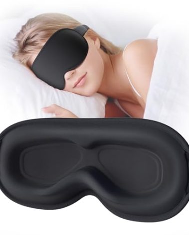 Sleep Mask, EVA BELLE Sleep Mask for Men Women, Zero Eye Pressure 3D Sleeping Mask, 100% Light Blocking Eye Covers with Adjustable Strap for Sleeping Travel Home Nap Rest Memory Foam