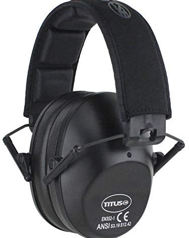 TITUS 2-Series Premium Low Profile Earmuffs, ANSI Rated, High NRR Noise Reduction, Durable Sport Band, Hearing Protection PPE