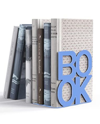 Book Ends - Decorative Metal Book Ends Supports for Bookrack Desk,Books, Unique Appearance Design,Heavy Duty