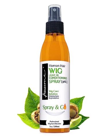 Awesome Human Hair Wig Leave in Conditioner Spray, pH5, Detangler & Easy Combing, Promoting Silkiness, Shine & Freshness, preventing Dryness (7 fl oz)