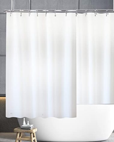 YISURE White Clawfoot Tub Shower Curtain Liner 180x65 Inch, 360 Shower Curtain Short Length PEVA Wrap Around Bath Tub Curtain with 6 Bottom Magnets for Bathroom Freestanding Tub