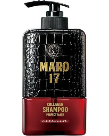 MARO17 Japan's #1 Collagen Shampoo Perfect Wash - Mens Shampoo for Hair Growth & Volume - Cleanses Dirt and Unnecessary Sebum - Sulfate Free + DHT Blocker and Collagen for Thicker Hair - Gifts for Men
