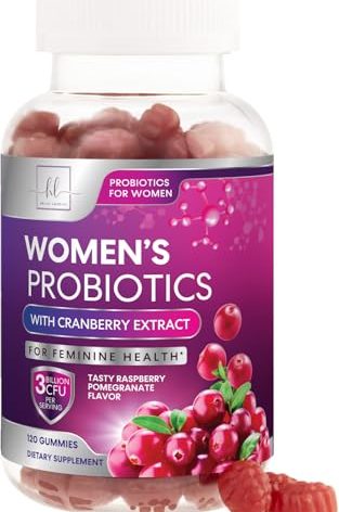 Probiotics for Women Gummies with Cranberry - 6 Premium Strains for PH Balance, Digestive Health, Vaginal & Immune Support, 3 Billion CFU, Women's Probiotic Gummy for Feminine Health - 120 Gummies