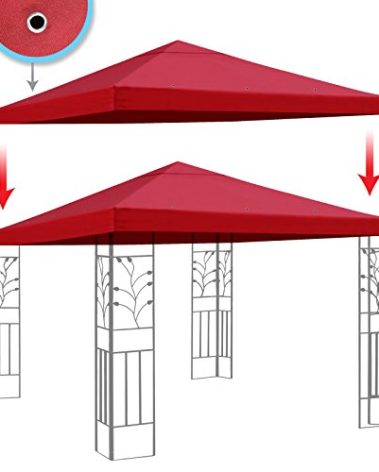 BenefitUSA Replacement Gazebo Canopy Top Patio Pavilion Cover Sunshade Polyester Single Tier, Burgundy