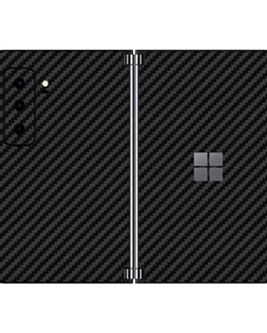 SopiGuard Sticker Skin for 2021 Microsoft Surface Duo 2 2nd Gen Edge-to-Edge Front and Rear Panels Vinyl Decal (Carbon Black)