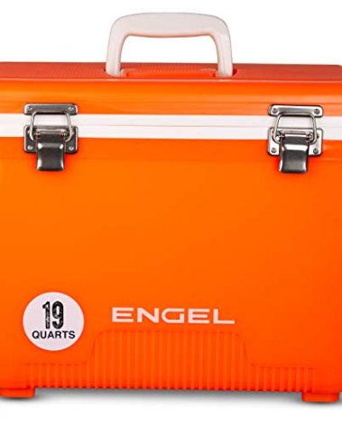 Engel UC19 19qt Leak-Proof, Air Tight, Drybox Cooler and Small Hard Shell Lunchbox for Men and Women in Orange High-Visibility