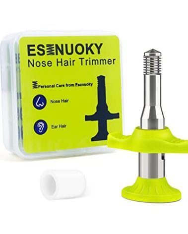 Esznuoky Nose Hair Ear Hair Removal, Upgraded Manual Hair Trimmer for Men&Women, Stainless Steel Hair Remover Waxing Kit(Green)