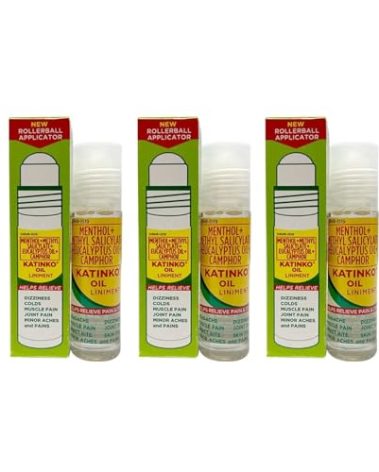 Katinko Oil Liniment Rollerball Applicator, 10ml (3 Pack)