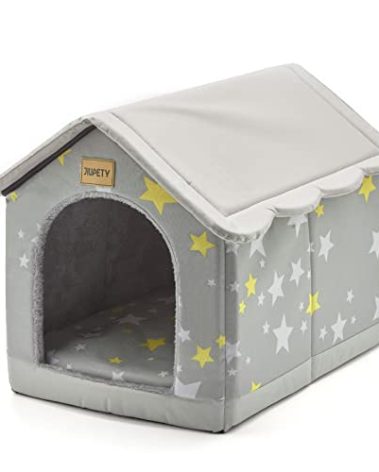 Jiupety Cozy Pet Bed House, Indoor/Outdoor Pet House, 2XL Size for Large Dog, Warm Cave Sleeping Nest Bed for Cats and Dogs, Gray