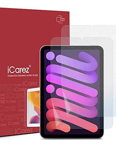 iCarez Anti-Glare Matte Screen Protector for iPad Mini 6 2021/mini 7 2024 (A17 Pro) 8.3-inch Paper Feeling Reduce Fingerprint Bubble Free with Hinge Installation