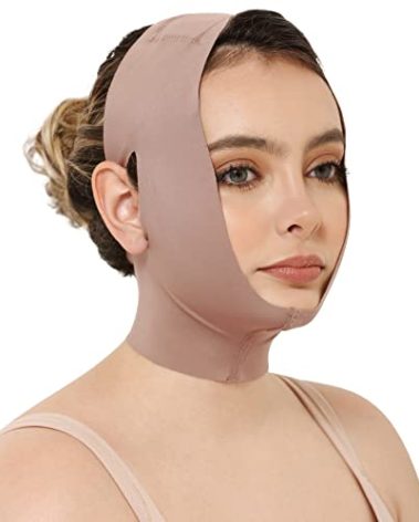 CURVEEZ Face Toning Belt Post Surgery Lipo Compression Chin Strap For Women | Faja Mentonera Reductora para Papada Y Cuello | For Use After Face and Chin Surgery
